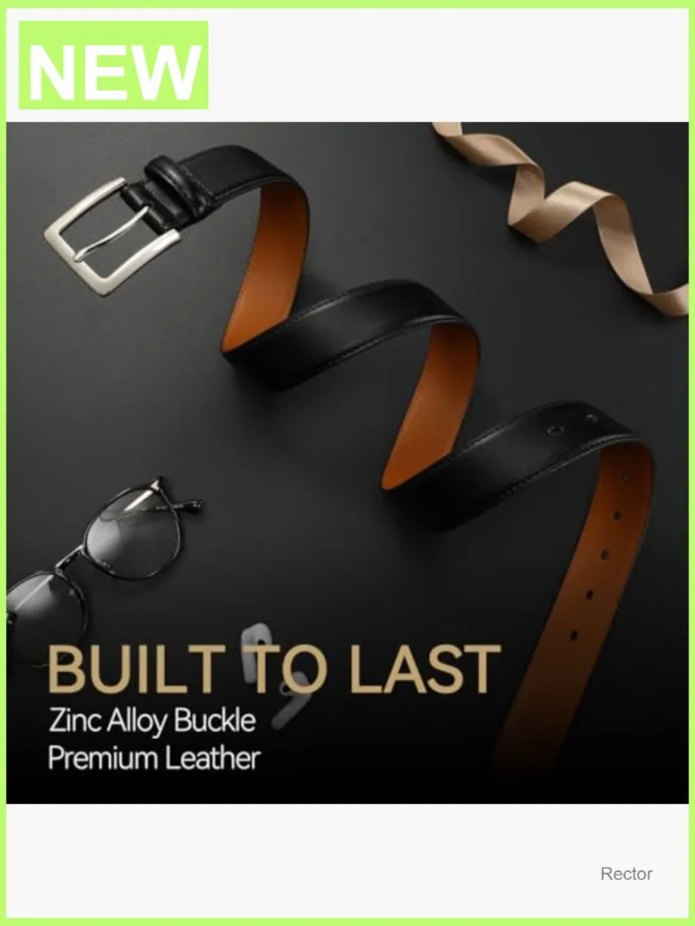 Men's Genuine Leather Dress Belt, 1 3/8